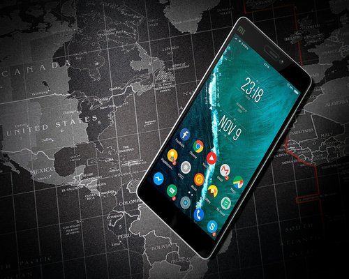 Smartphone screen showing a fictional hardware exhibition map